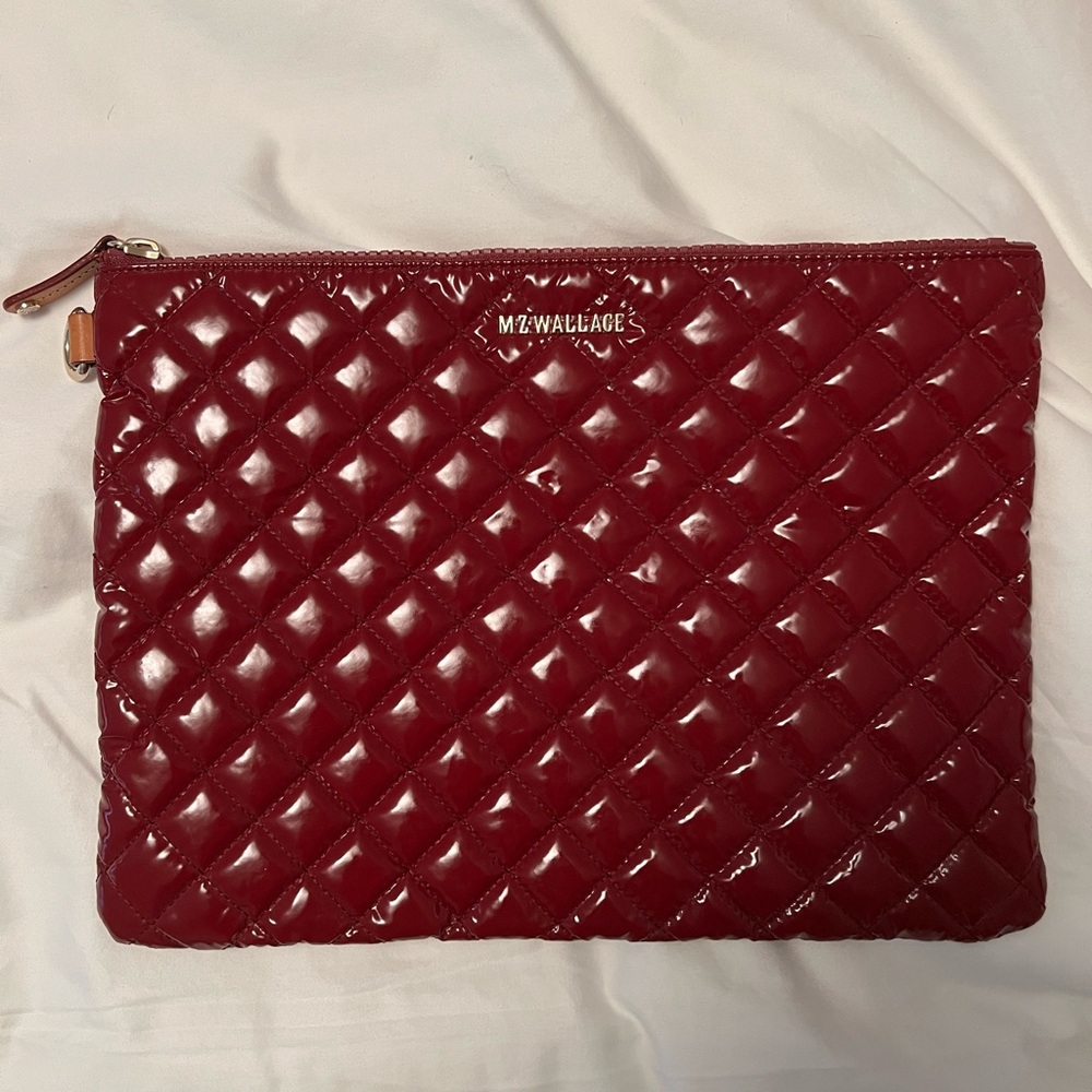 MZ Wallace Burgundy Quilted Clutch